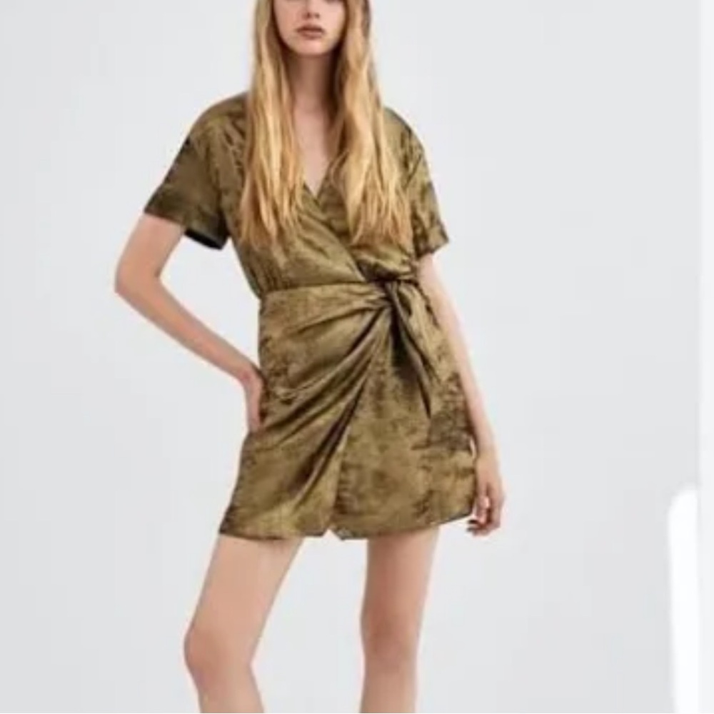 Zara Gold Metallic Dress
